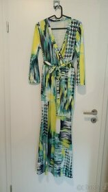 Zelenožluté dlouhé šaty