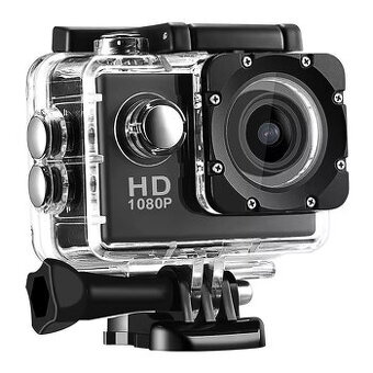 Akční kamera FullHD voděodolná, nová, komplet příslušenství