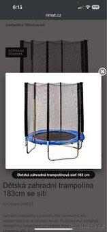 Dětská zahradní trampolína se sítí 183