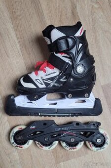 Dětské in-line a lední brusle v jednom