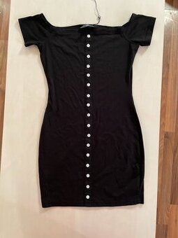 Nové černé šaty s ozdobnými knoflíčky, vel M i možno méně, M