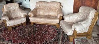 Rustikální dubová světlá sedací souprava, 4982