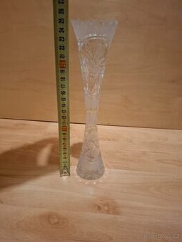 Broušená váza, miska, tác