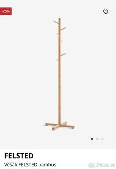 Věšák FELSTED bambus 175cm dřevěný na oblečení