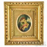 Starožitný obraz olejomaľba biedermeier Mária s Ježišom 1 - 1