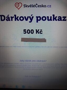 Dárkový poukaz Skvělé Česko v hodnotě 500 Kč, platný do 1.7.