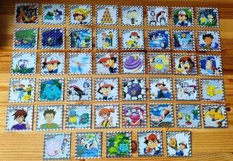 Pokémon kompletní nálepky stříbrné série 1, 1-45, 1999