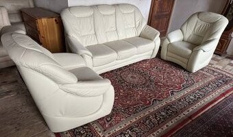 Luxusní kožená sedací souprava 3+1+1, 4384