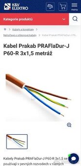 Kabel protipožární prafladur kabel j 3x1.5