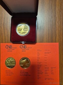 Zlata mince ČNB Mariánský most