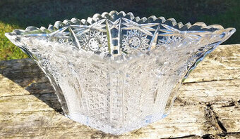 Skleněná broušená mísa - 1