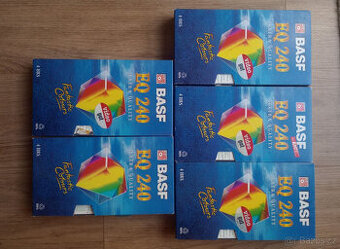 VHS videokazety BASF EQ 240 - 5ks za 100,- Kč