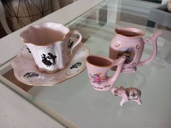Růžový porcelán cena za vše 200kc