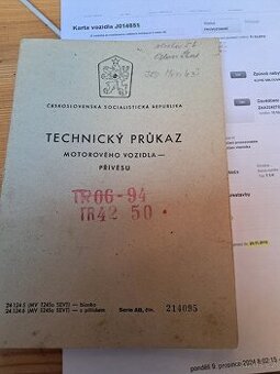 Prodám doklady vlek 5tun, traktorova vlečka