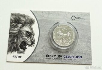 stříbrná mince - Český lev 2020 - 1oz - chyba v popisu