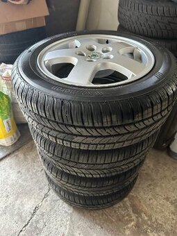 Alu kola 5x100 R14,,Fabia Originál Škoda,pneu 70-80%