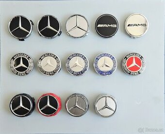 Středové krytky kol Mercedes, 75 mm