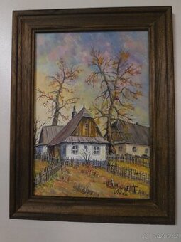 Obraz staré chaloupky ,lokalita Křižánky + další obrazy