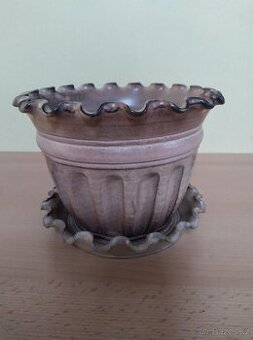 Bechyňská keramika - květináč s podmiskou