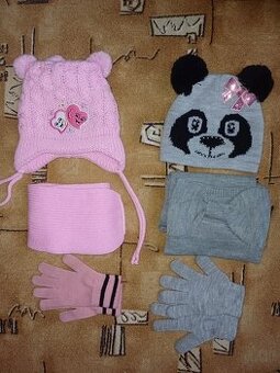 Čepice, šála, rukavice - souprava 5-10 let