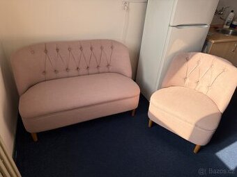 Sedací souprava růžová malá