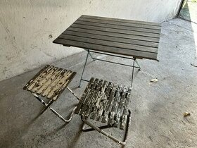 vojenské skládací židle +stůl - 1