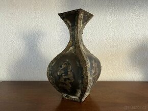 Brass Brutalist Torch měděná váza