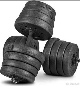 Činky 2x15 kg, sada 30 kg s spojovacím materiálem