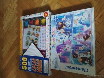 Skládačka barevná mozaika + puzzle frozen