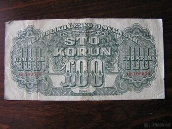 POUKÁŽKA: 100 KORÚN 1944 ser. AB