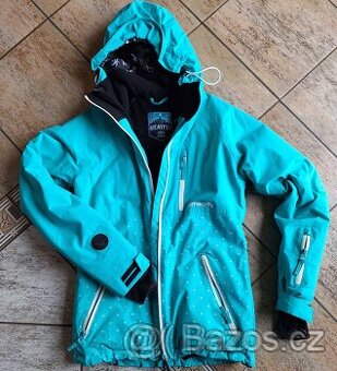 Značková tyrkysová lyžařská bunda Meatfly vel. XS