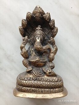 Kovová soška Ganéša 12x7,5 cm