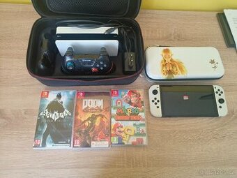 Nintendo switch oled + 256gb karta + 3x hra