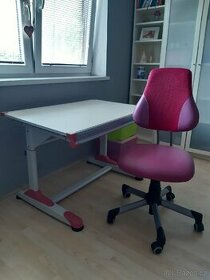 Rostoucí polohovací psací stůl + židle