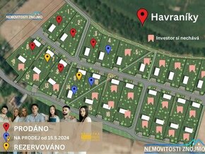 Prodej stavebních pozemků od 955m2, k.ú. Havraníky u Znojma