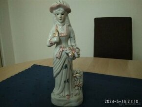 Retro porcelánová soška dámy, neznačená