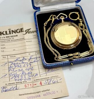 PÁNSKÉ ART DECO KAPESNÍ HODINKY ESTA - FULL SET - FUNKČNÍ