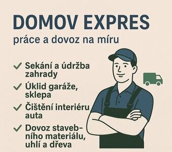 Práce kolem domu a dovoz materiálu