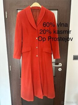 Vlneny skoricovy dlouhy kabat OP Prostejov luxe vel M 38
