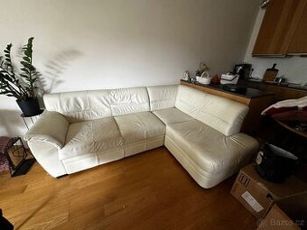 Sedací souprava rohová rozkládací kůže sedačka