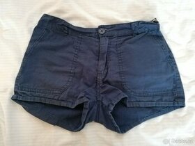Dívčí letní tm. modré lehké bavlněné kraťasy s regulací 152