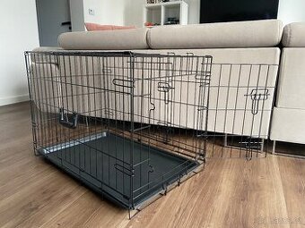 Klec Dog Fantasy skládací M černá 2 dveře 75x46x53cm