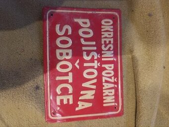 Stará plechová cedulka