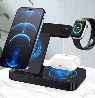 Bezdrátová indukční nabíječka 4 v 1,
