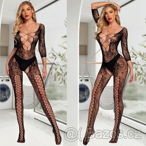 ♥️ Sexy dámské body punčochy černé síťované - nové ♥️