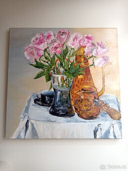autorský obraz "Preference for coffee and beauty" 40 x 40