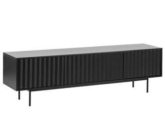 Černý lakovaný TV stolek Teulat Sierra 180 x 40 cm