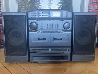 Velká retro hifi věž Philips - funkční rádio a magnetofon