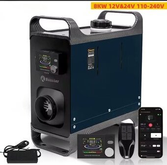 Naftové topení 8kW,  12-24-230V, auto START/STOP, bluetooth