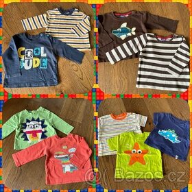 Velká sada triček pro kluky - vel. 74 (celkem 9ks)